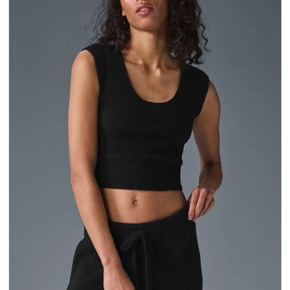 ALO Yoga Black Sleeveless Crop Top - Picture 1 of 8